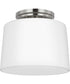 Adley 1-Light Etched Opal Glass New Traditional Flush Mount Light Brushed Nickel