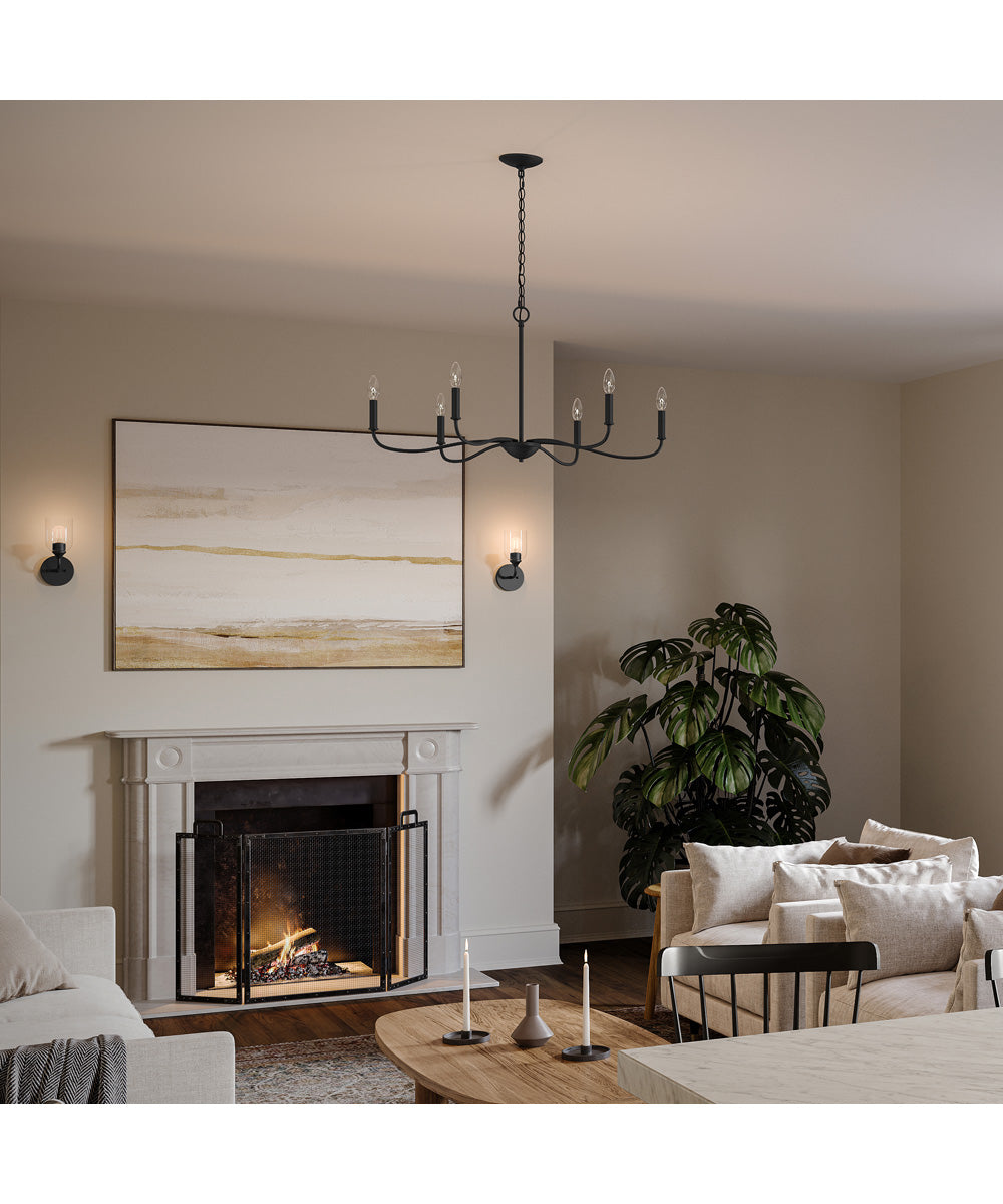 Ilia 6-Light Large Chandelier Matte Black