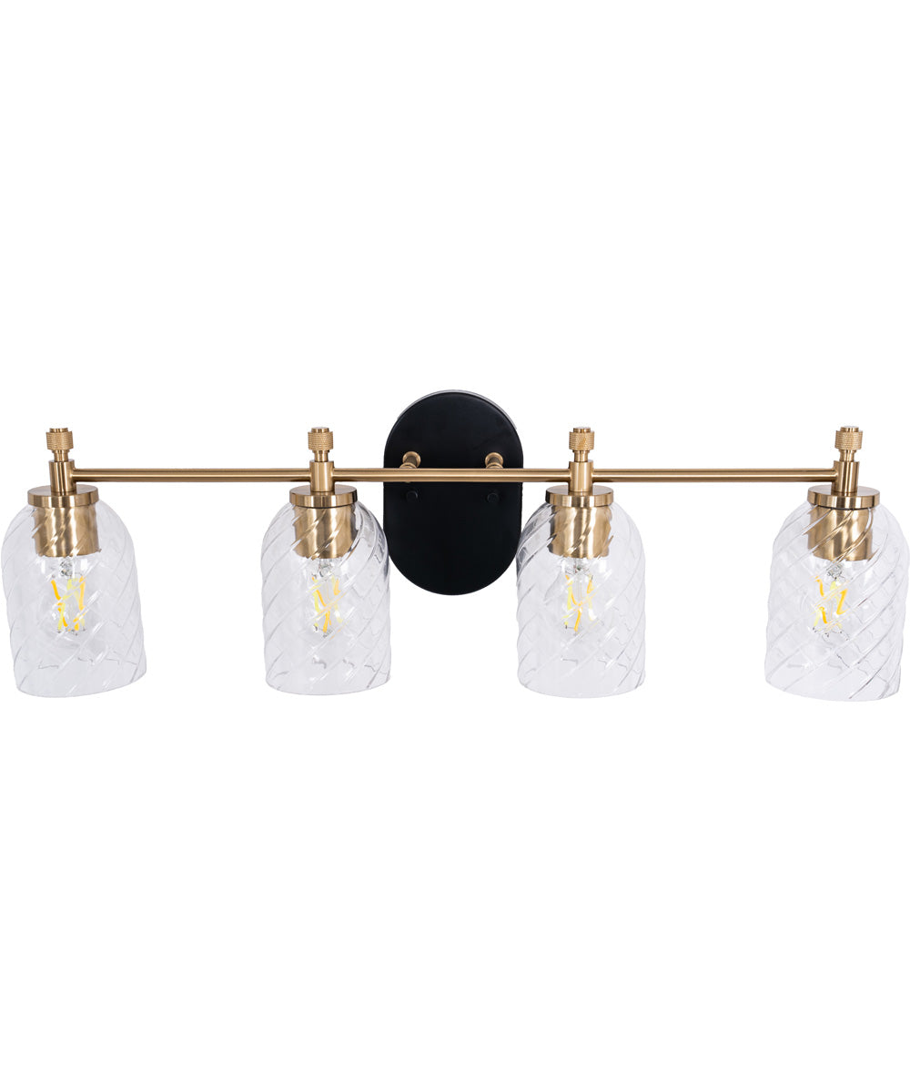 Council 4-Light Lighting Flat Black/Satin Brass