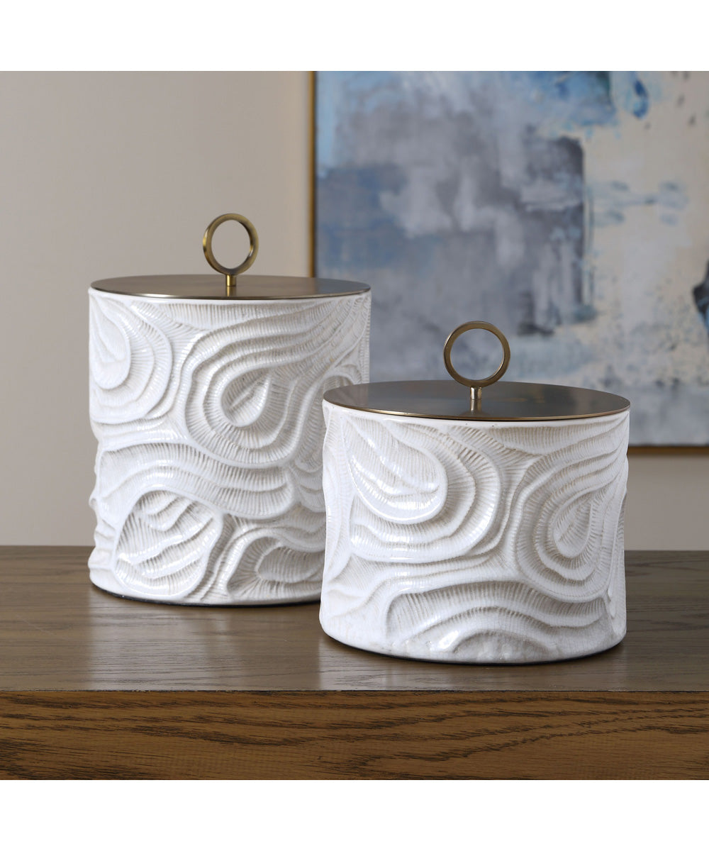 Ivory Tide Canisters, Set of 2
