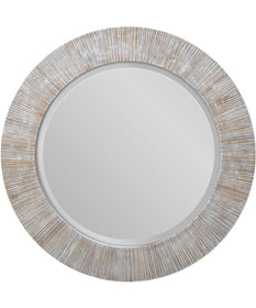 Repose Whitewash Round Mirror