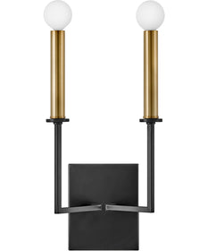 Lazlo 2-Light Medium Two Light Tall Sconce in Black