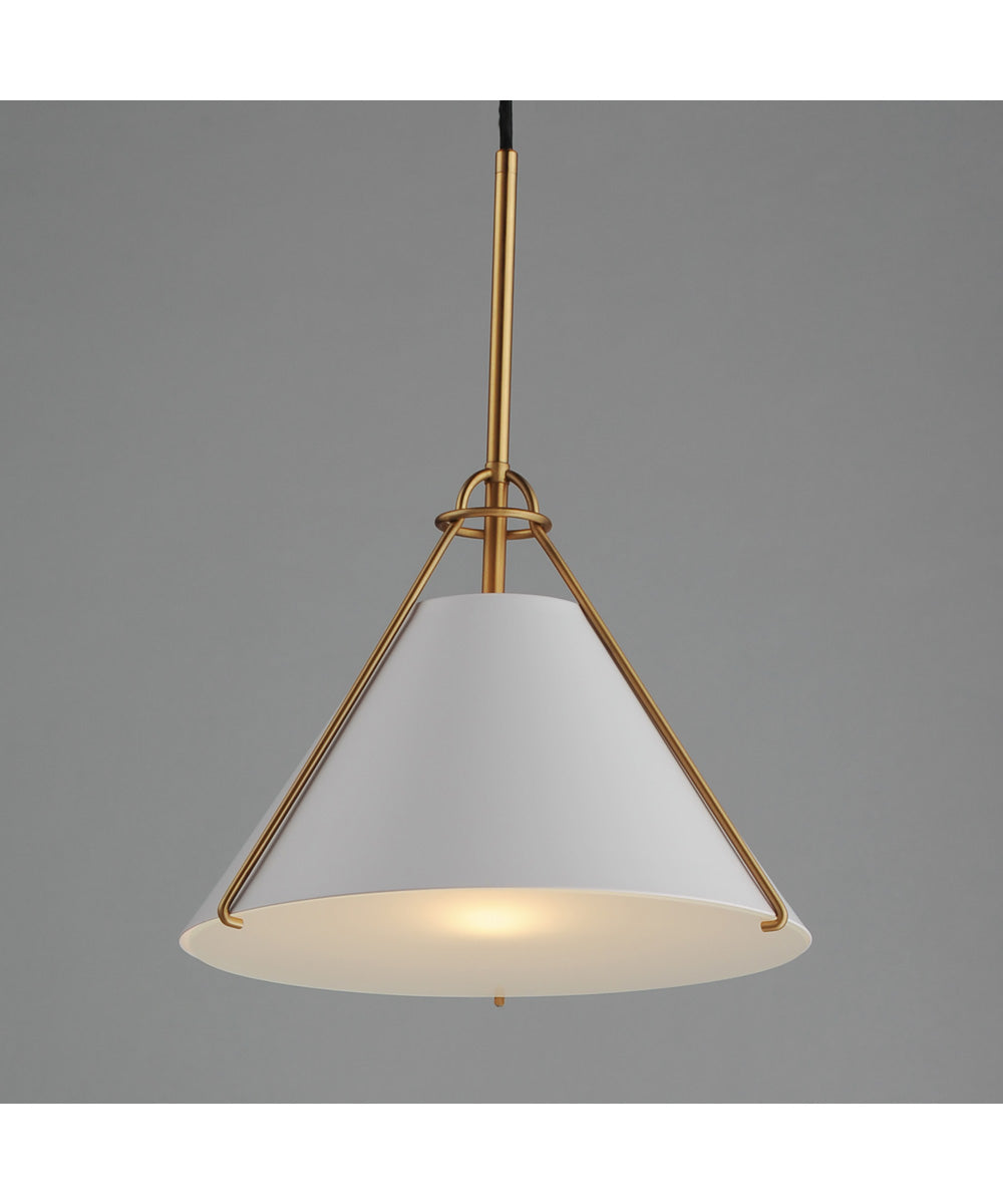 Lucas Single Pendant White/Natural Aged Brass