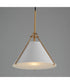 Lucas Single Pendant White/Natural Aged Brass