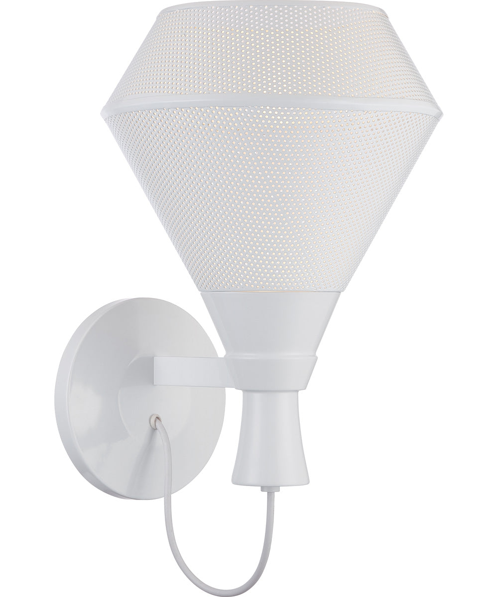 11"W Jake 1-Light Vanity & Wall Glacier White