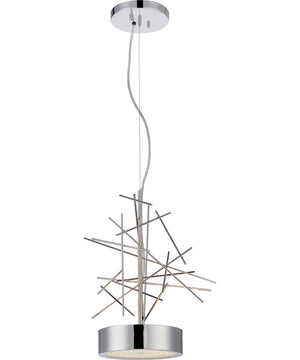 12"W Jax 2-Light Pendant Polished Nickel