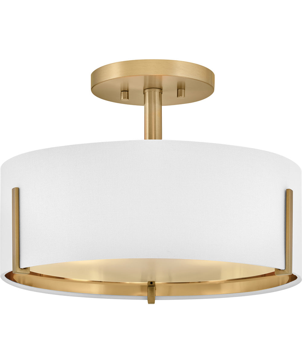 Halle 3-Light Medium Semi-Flush Mount in Lacquered Brass