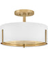 Halle 3-Light Medium Semi-Flush Mount in Lacquered Brass