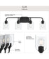 Ilia 4-Light Bath Vanity with Clear Glass Shade Matte Black