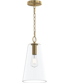 Jheni 1-Light Pendant with Clear Glass Shade Brushed Gold