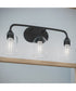 Ilia 3-Light Bath Vanity with Clear Glass Shade Matte Black
