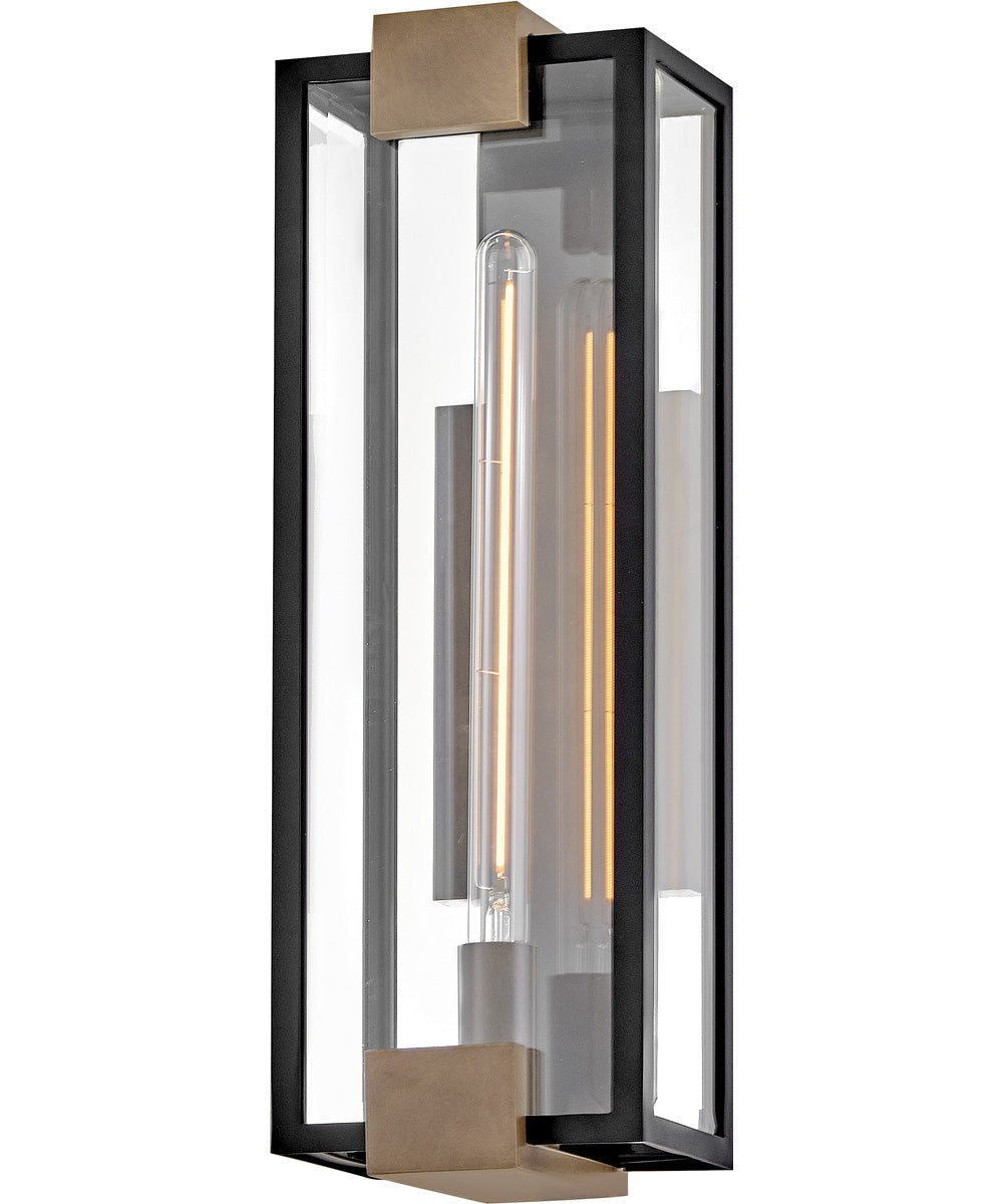 Bergen 1-Light Medium Wall Mount Lantern in Black