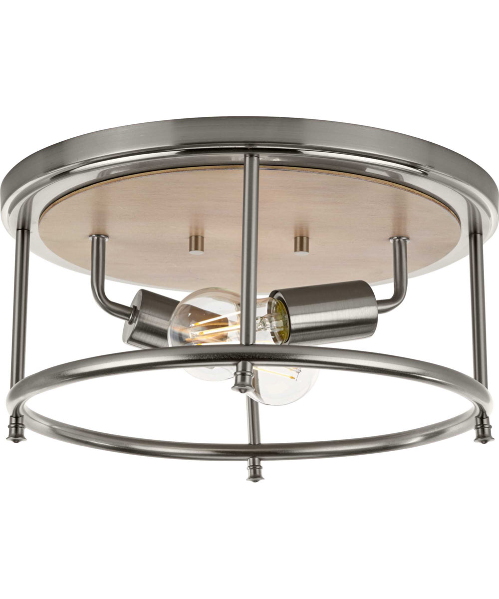 Durrell 2-Light 13" Flush Mount Brushed Nickel