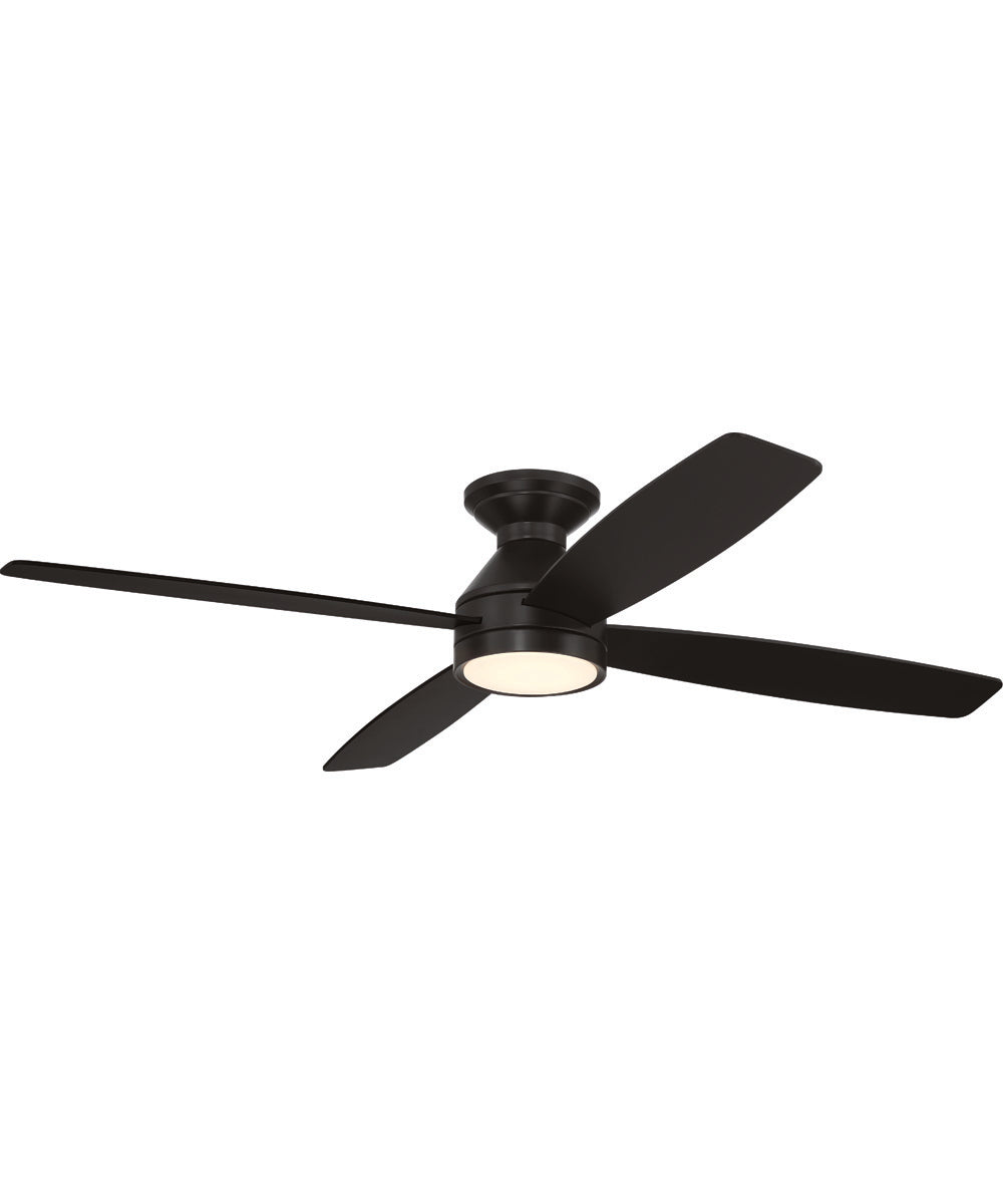 DeMarco 52" 4-blade Ceiling Fan Indoor/Outdoor Damp Rated 1-Light Fan Flat Black