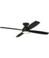 DeMarco 52" 4-blade Ceiling Fan Indoor/Outdoor Damp Rated 1-Light Fan Flat Black