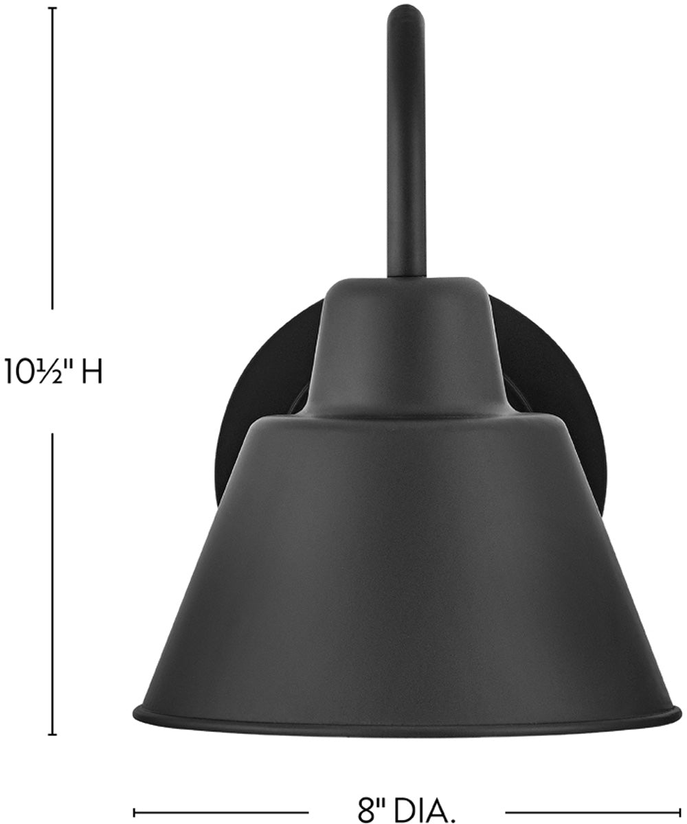 Wes 1-Light Small Gooseneck Barn Light in Black