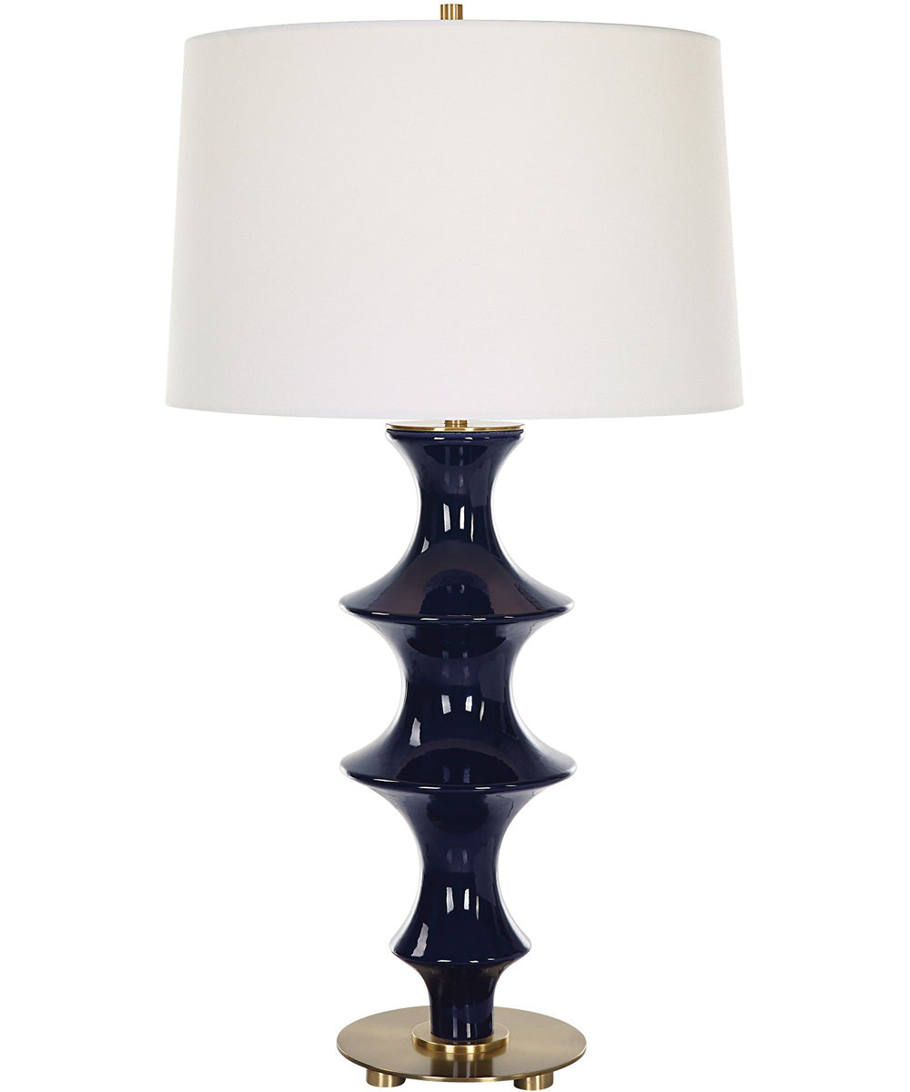 Coil Sculpted Blue Table Lamp