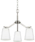 Vertex 3-Light Etched White Convertible Chandelier Brushed Nickel