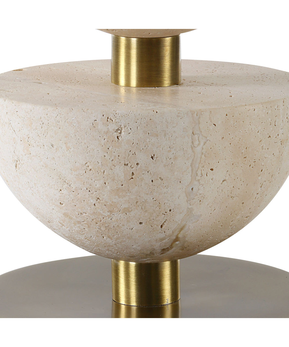 Hemisphere Travertine Table Lamp