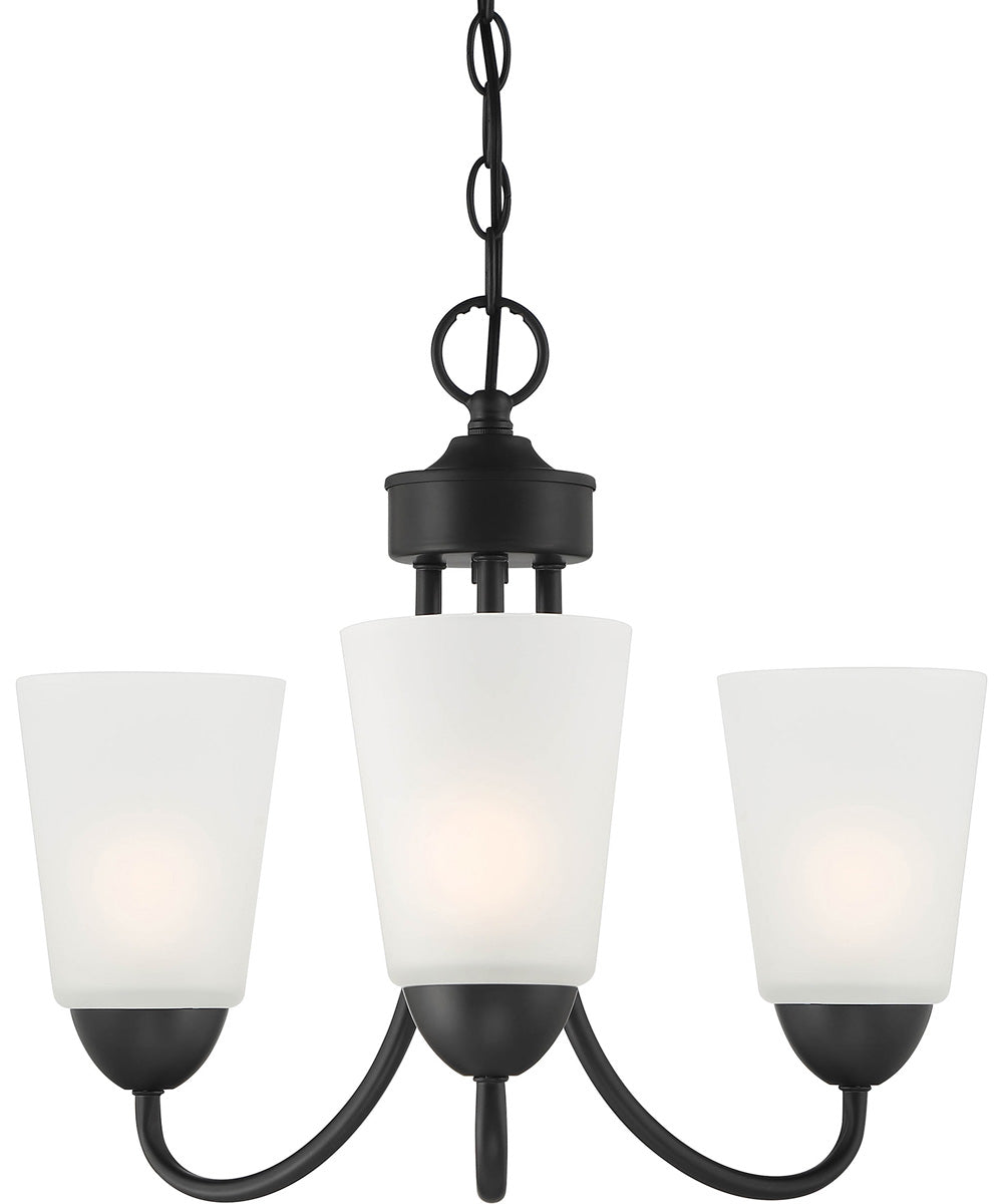 Malone 3 Light Chandelier Matte Black