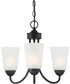 Malone 3 Light Chandelier Matte Black