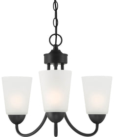 Malone 3 Light Chandelier Matte Black