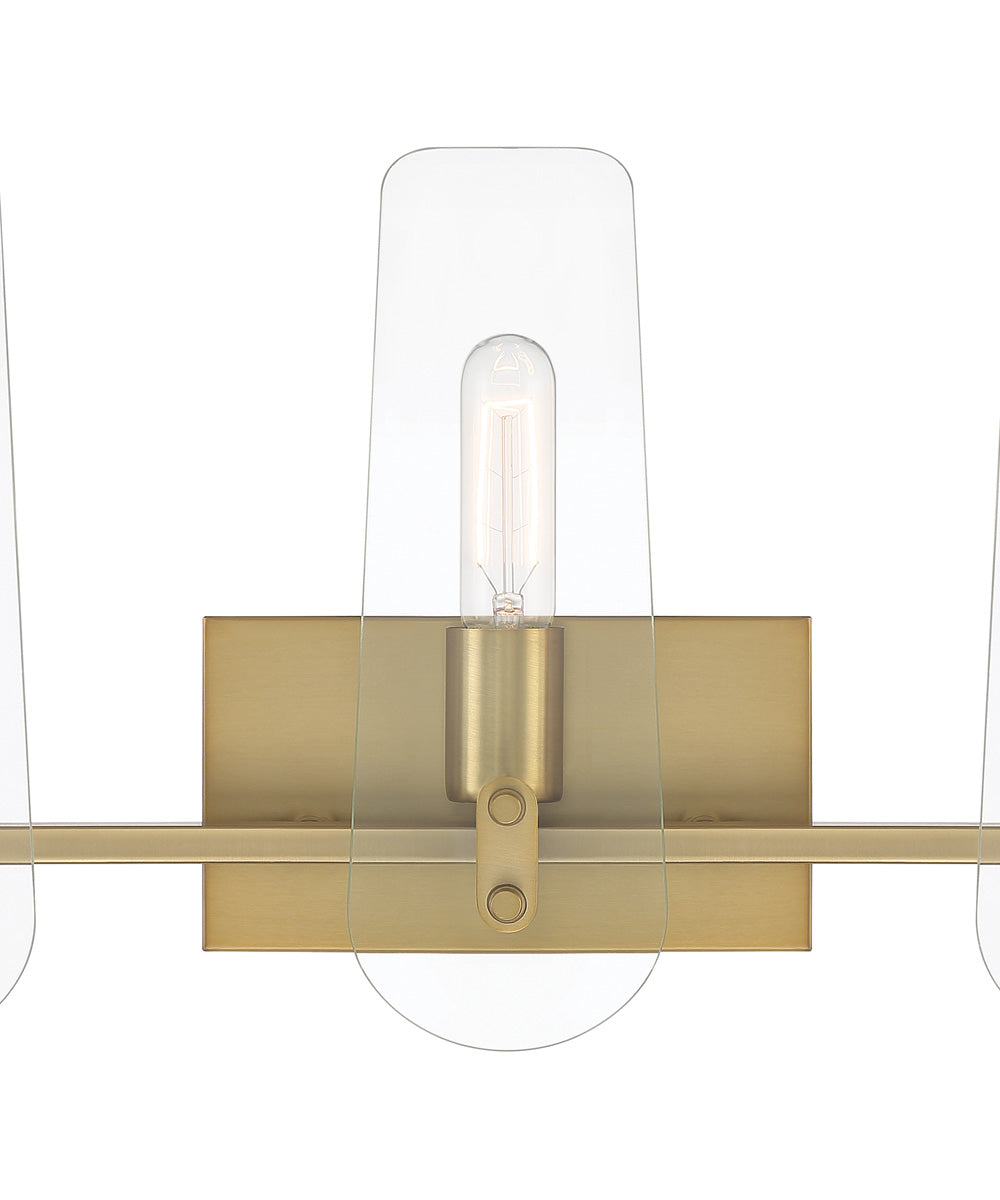 Bergen Beach 3 Light Vanity Brushed Gold