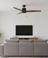 52" Torque 3-Blade Ceiling Fan Oil Rubbed Bronze Motor Finish and Walnut Blade Finish with Pull Chain