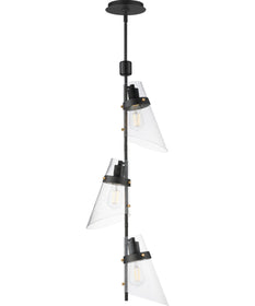 Finch 3-Light Vertical Pendant Dark Bronze/Antique Brass
