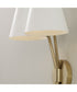 Cami 2-Light Sconce Aged Brass and White