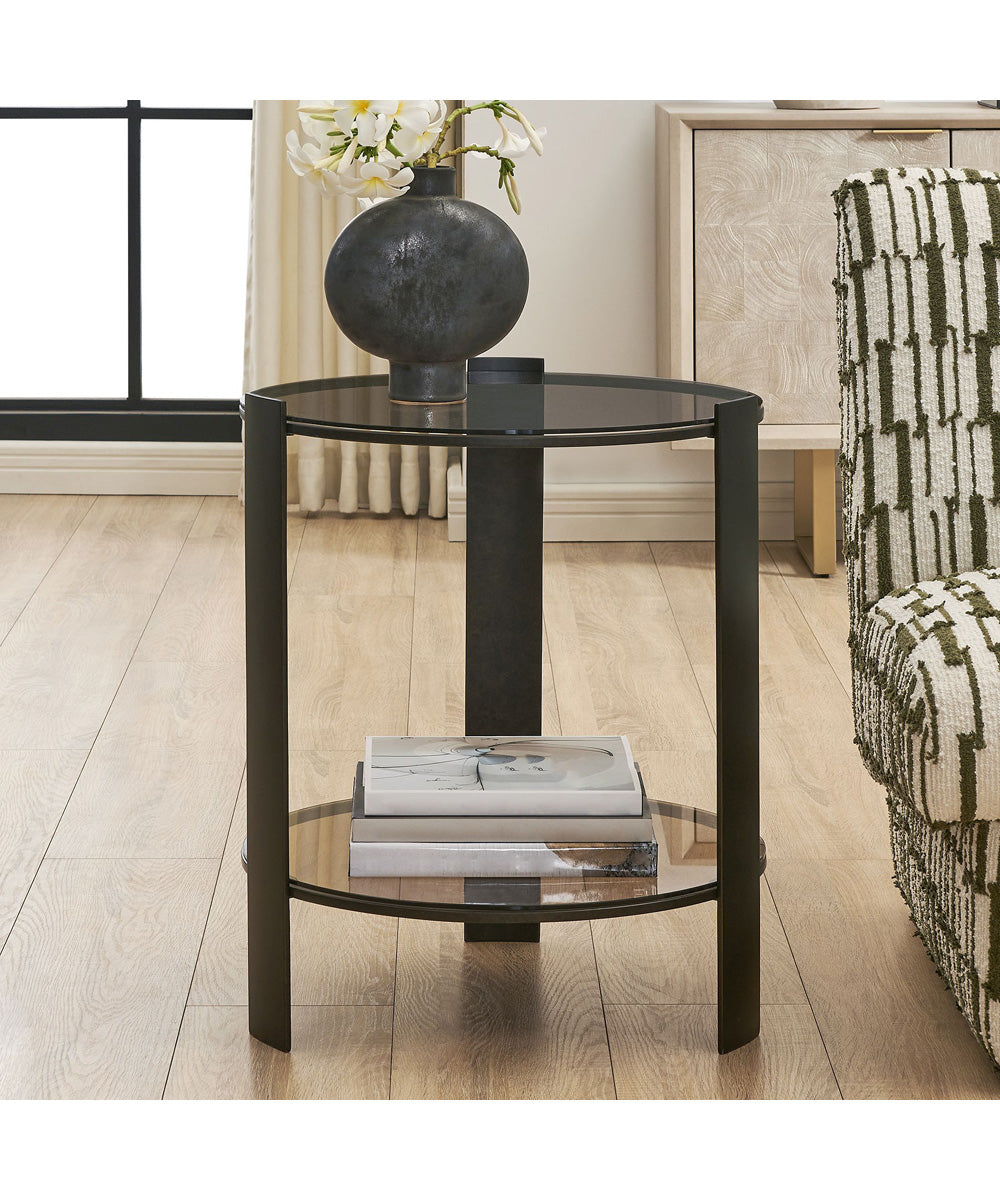 Hanson Bronze & Dark Glass Side Table