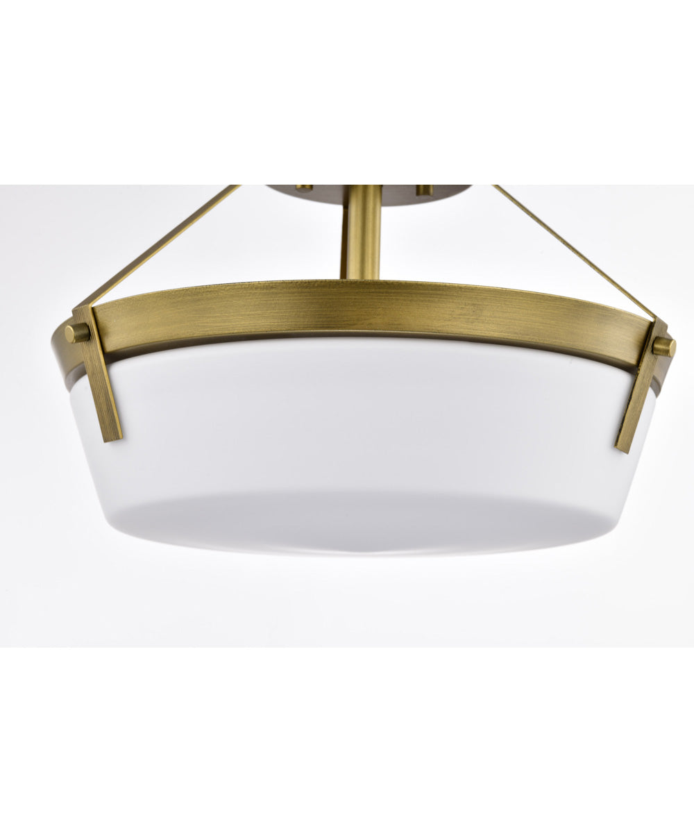 Rowen 3-Light Close-to-Ceiling Natural Brass