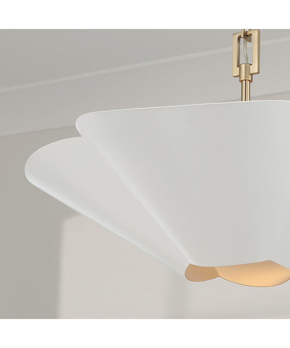 Maeve 4-Light Pendant Matte Brass and White