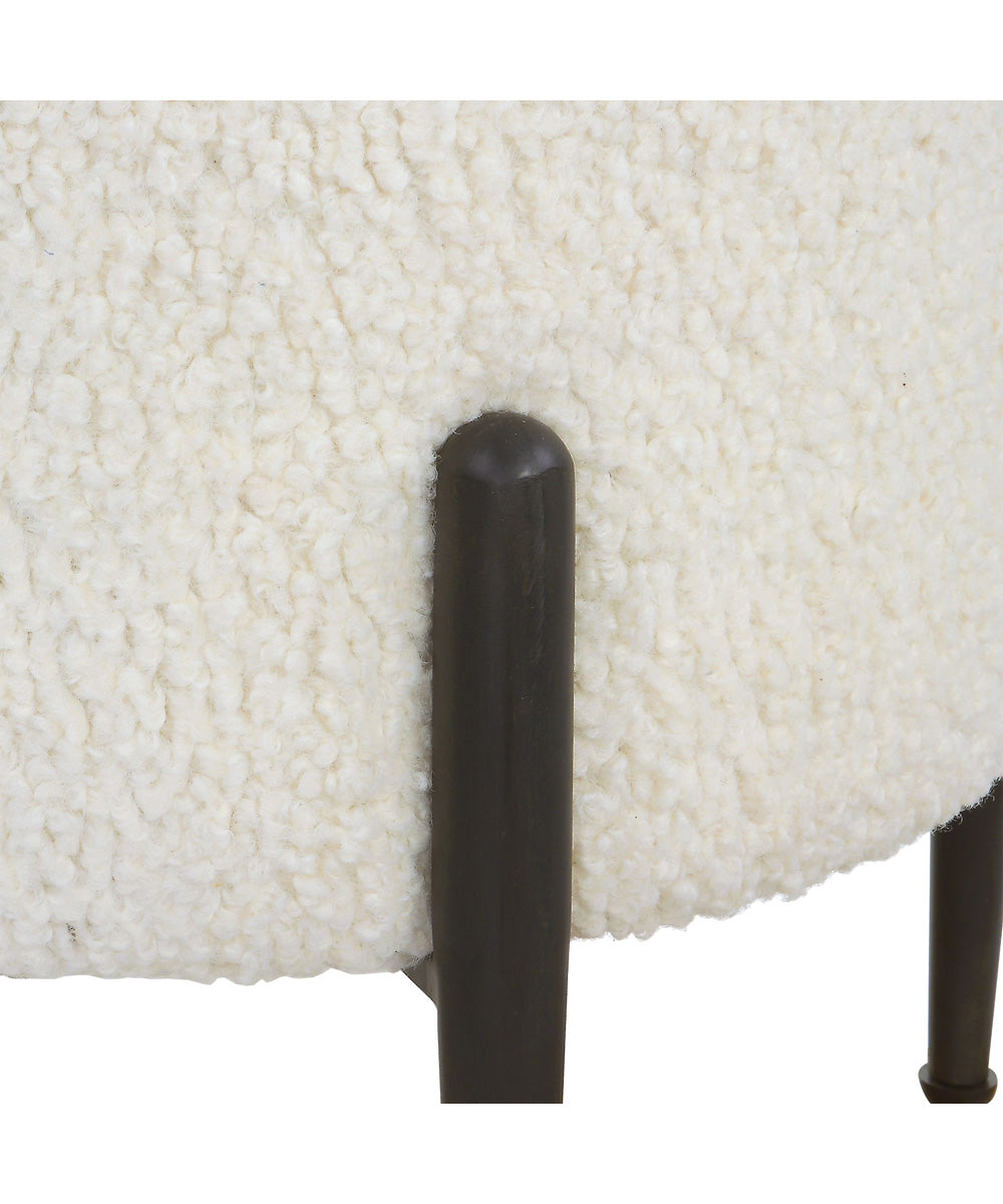 Arles White Shearling Ottoman