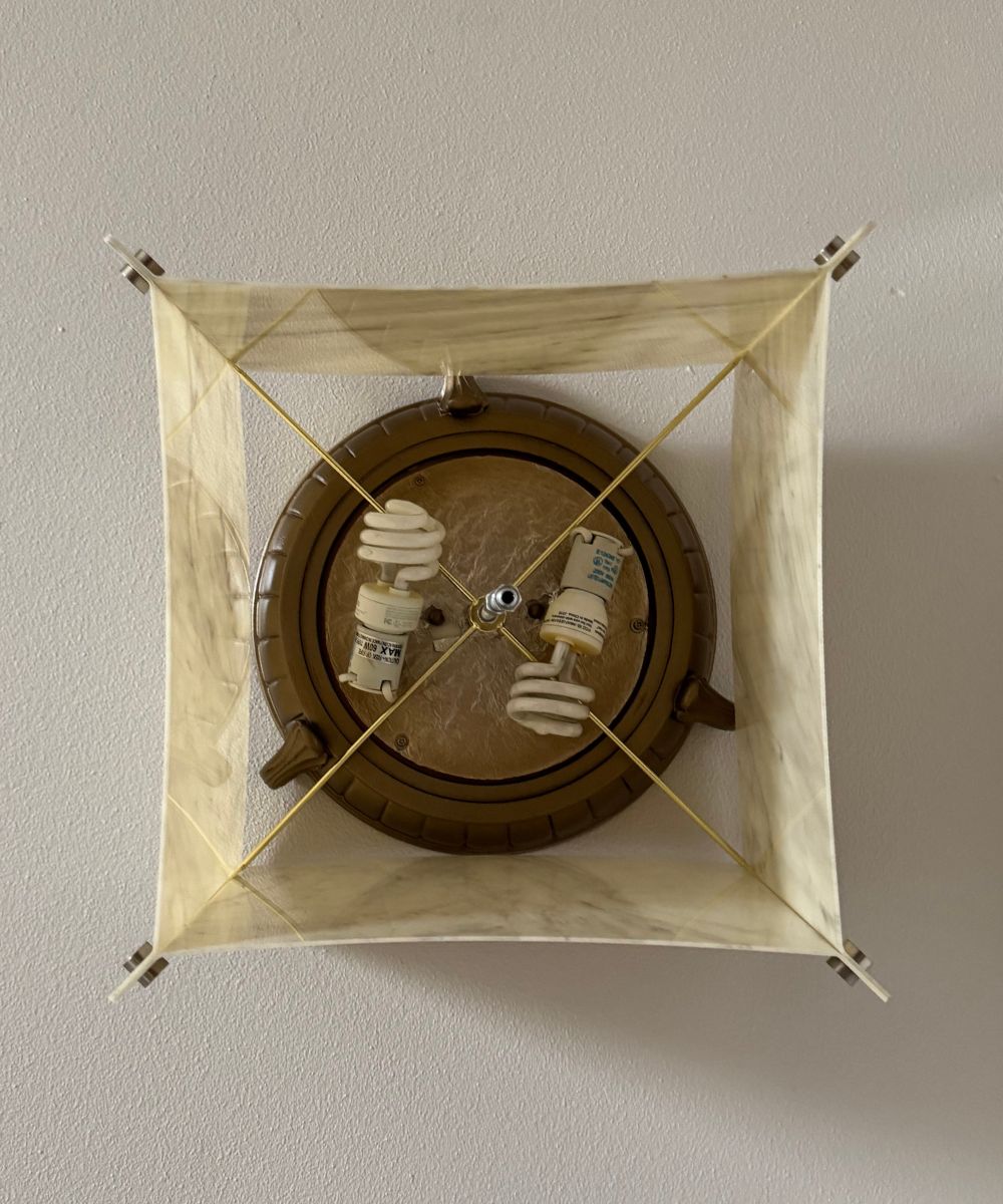 Pop Steady Flush Mount Conversion Kit 16"w Faux Marbled Alabaster Shade