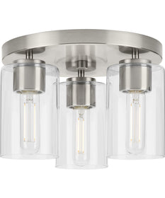Cofield 12 in. 3-Light Flush Mount P350237 Brushed Nickel
