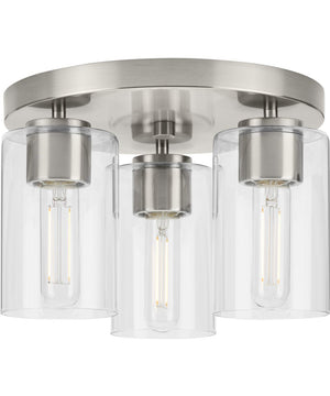 Cofield 12 in. 3-Light Flush Mount P350237 Brushed Nickel
