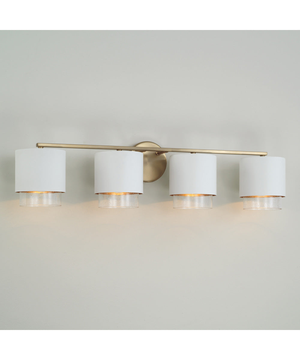 Weller 4-Light Vanity Matte Brass and White
