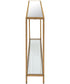 Console Table with Mirrored Shelves in Warm Gold