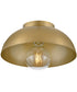 Stu 1-Light Small Flush Mount in Lacquered Brass