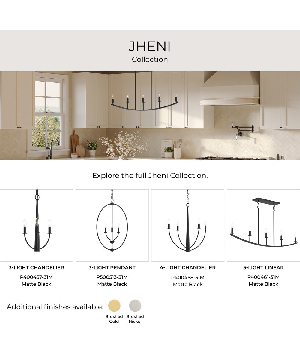 Jheni 4-Light Medium Chandelier Matte Black