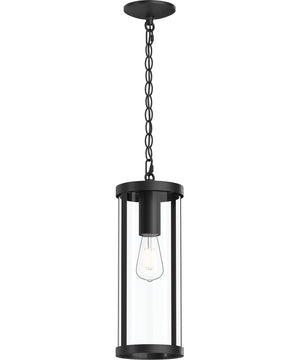 Kagen Outdoor Pendant Light with Clear Glass Panels Matte Black