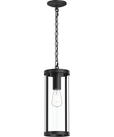 Kagen Outdoor Pendant Light with Clear Glass Panels Matte Black