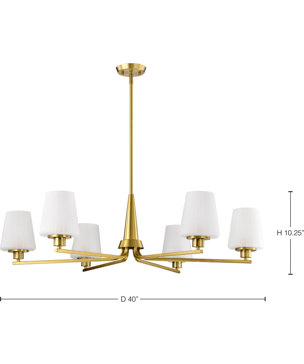 Lune 6-Light Chandelier Vintage Brass