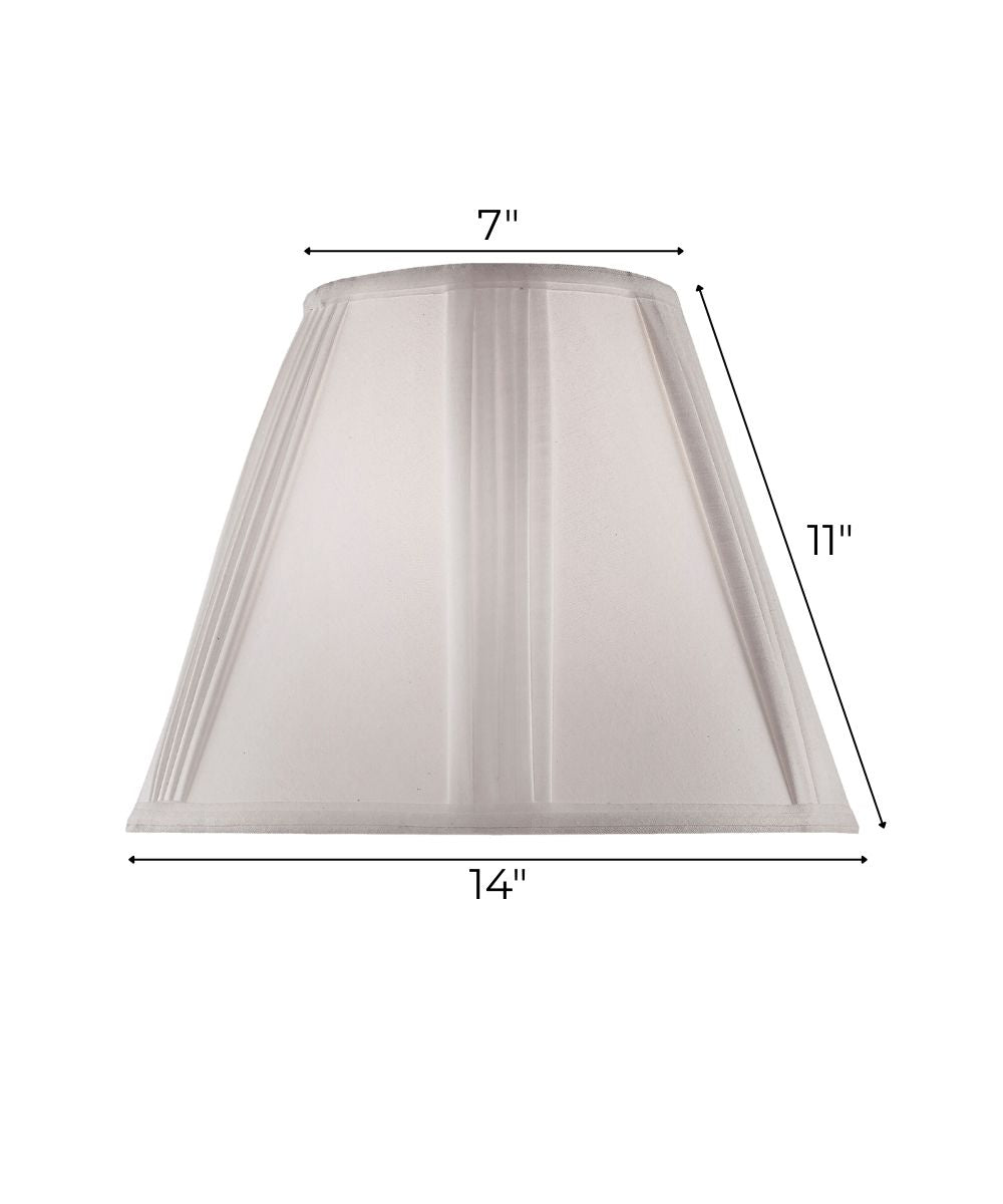7x14x11 White Linen French Drape Hardback Empire Lampshade