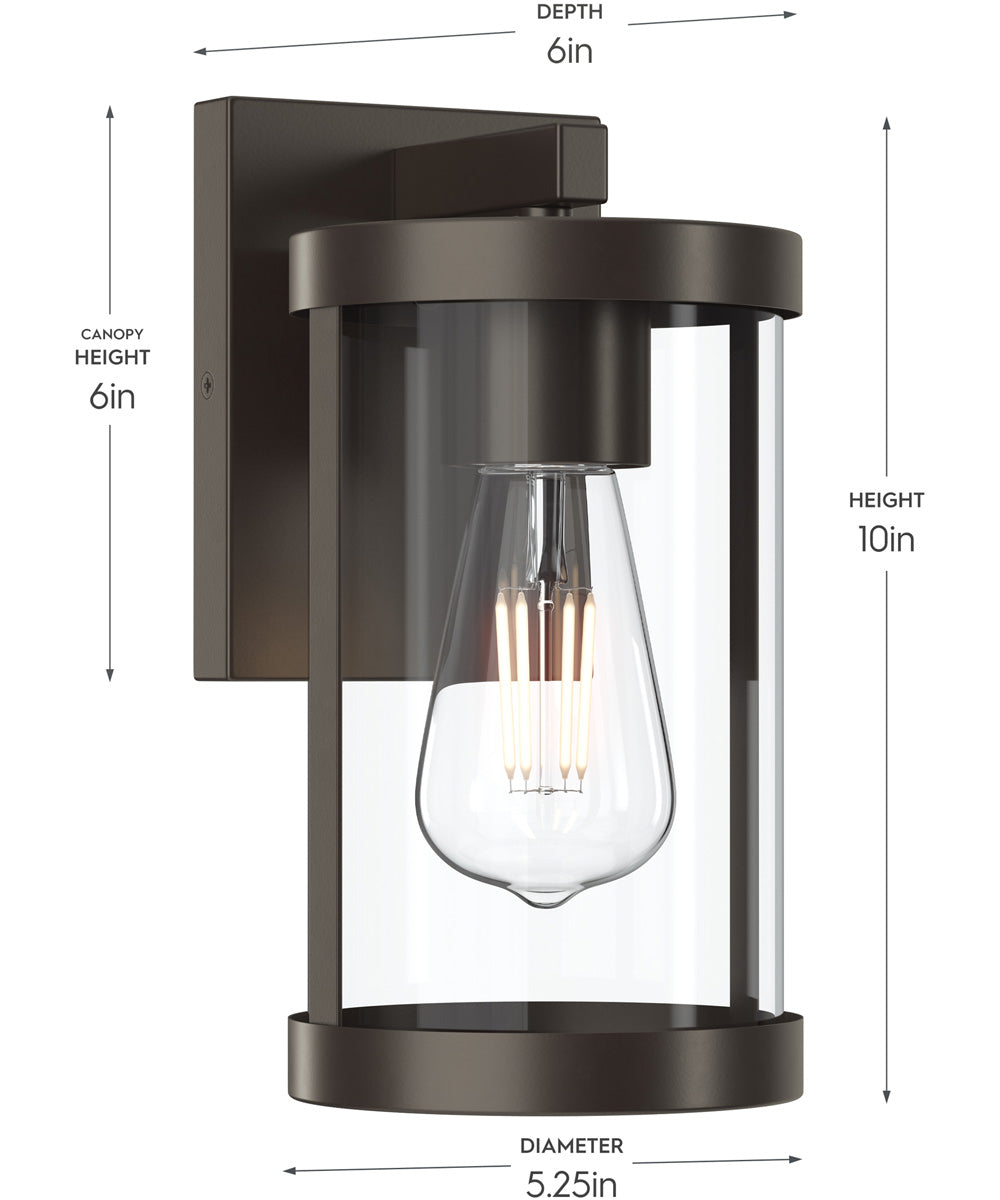 Kagen Small Outdoor Wall Light with Clear Glass Panels Antique Bronze