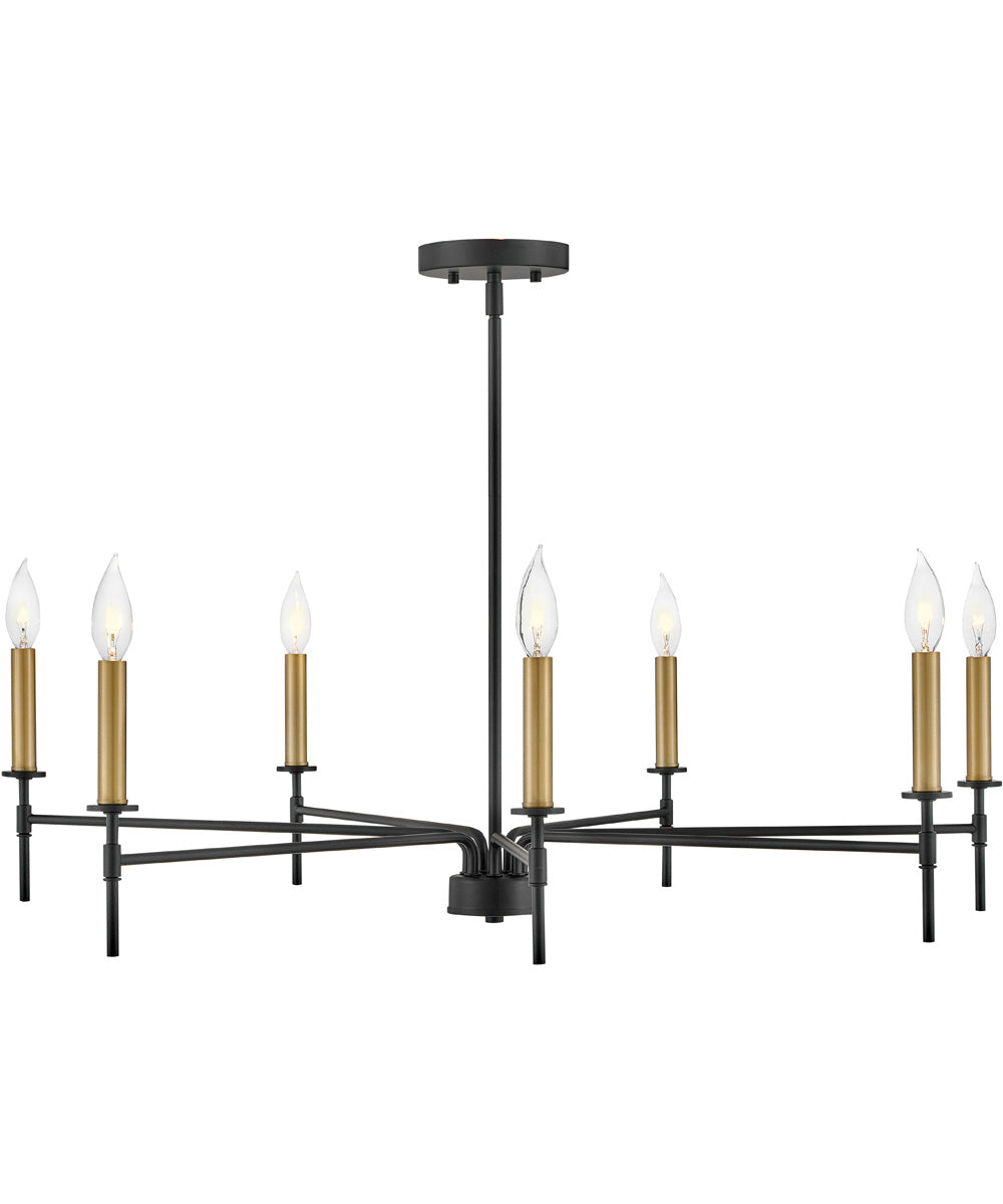 Hux 7-Light Large Single Tier Chandelier in Black