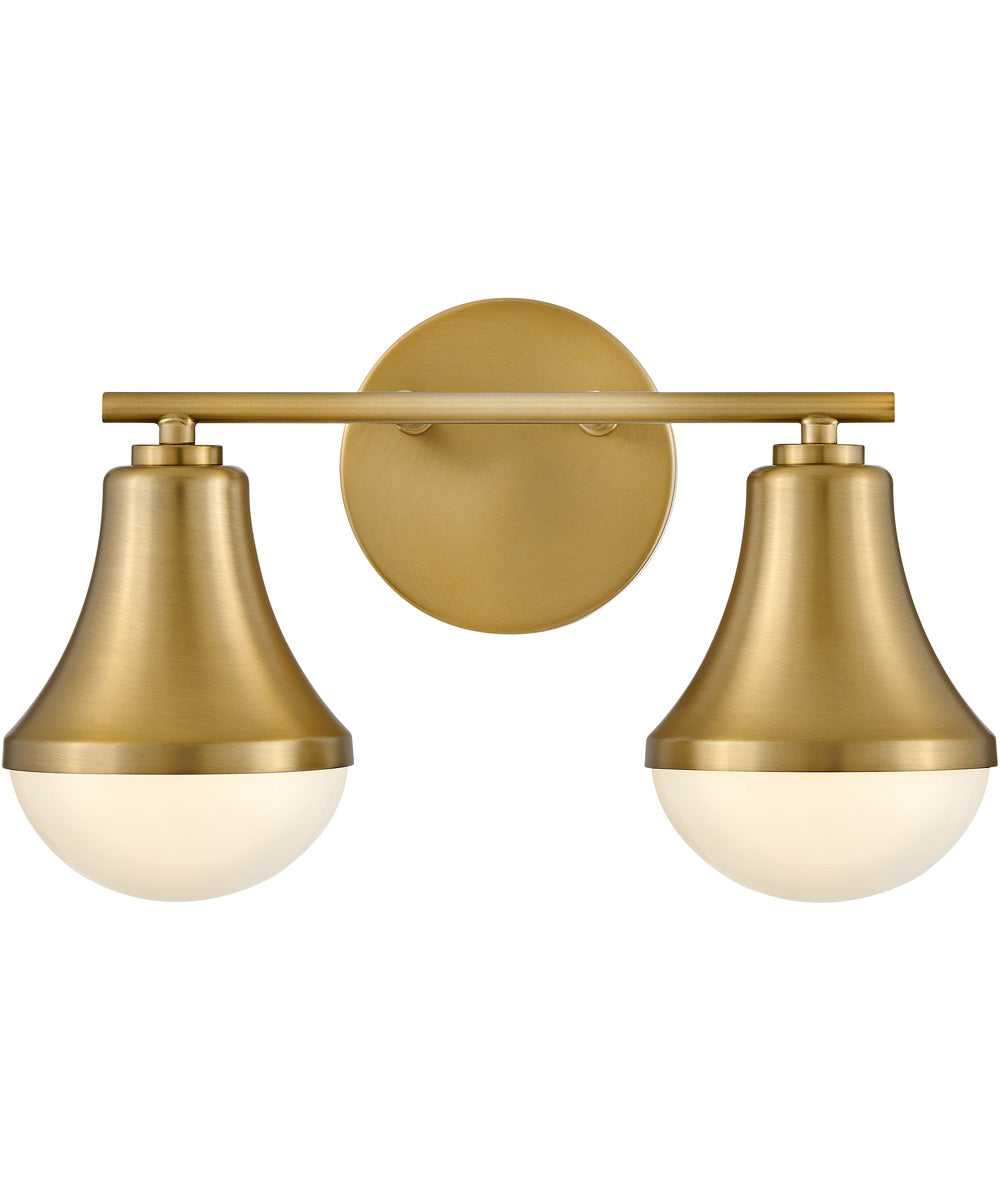 Haddie 2-Light Small Two Light Vanity in Lacquered Brass