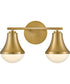 Haddie 2-Light Small Two Light Vanity in Lacquered Brass