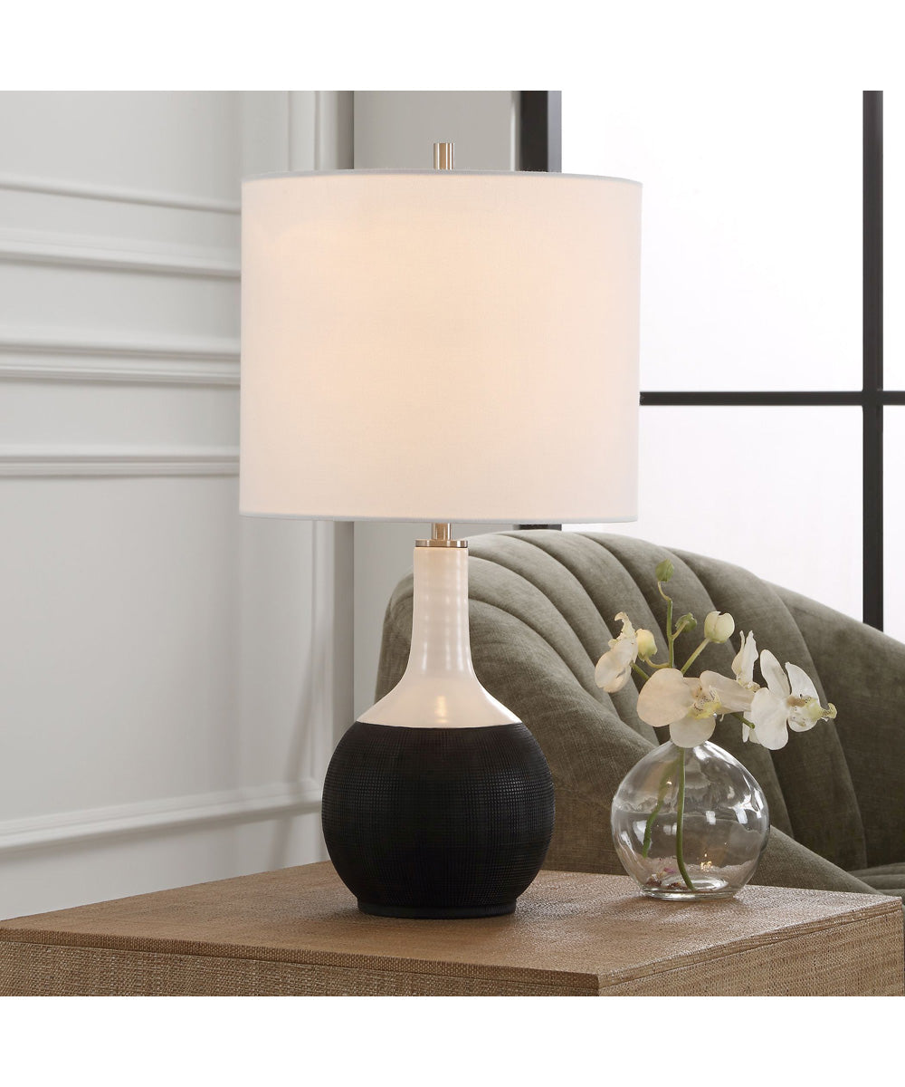 Ceramic Accent Lamp in Matte Black and White